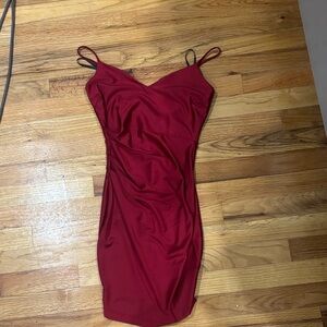 Windsor Burgundy Spaghetti Strap Mini Dress